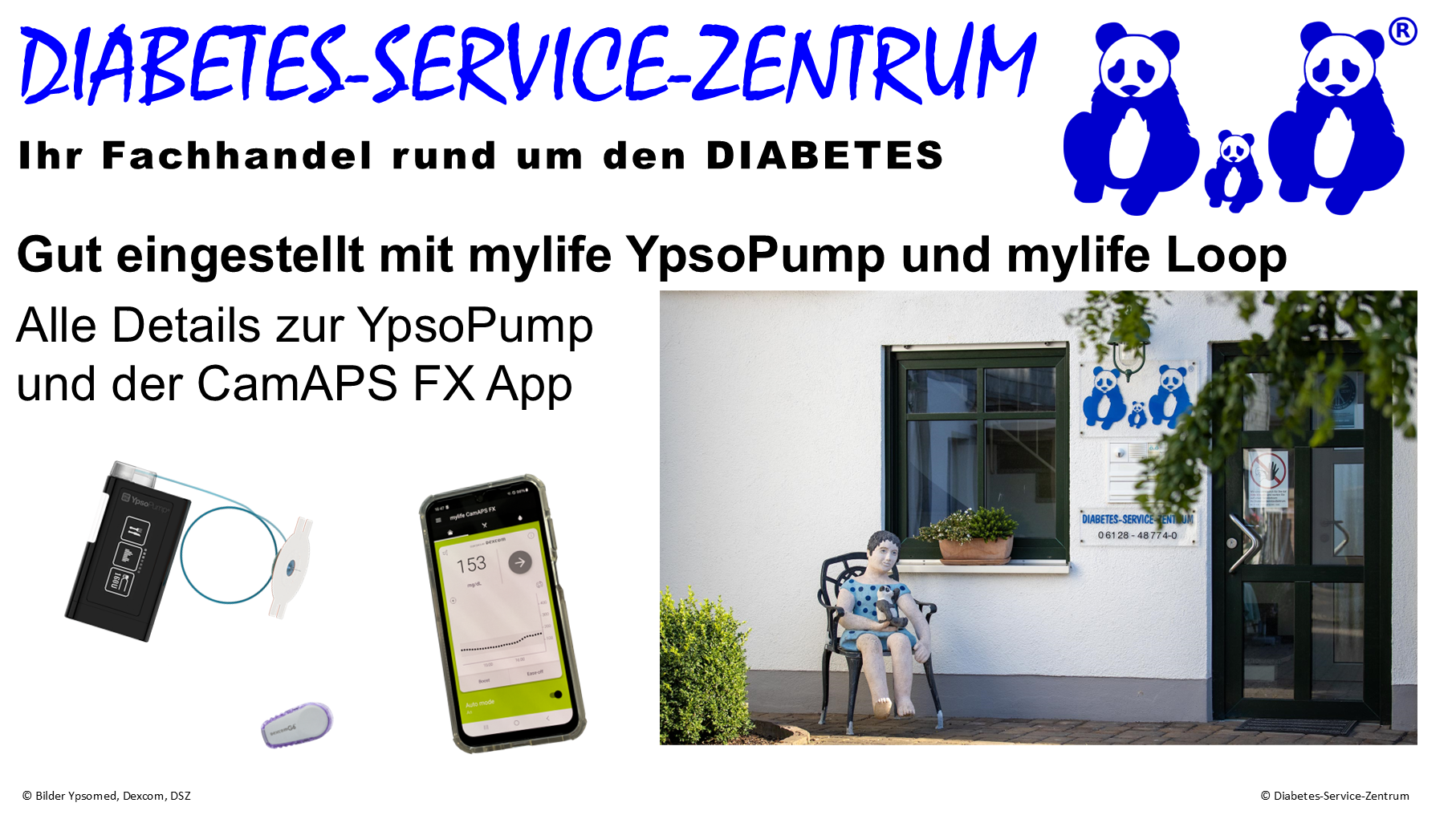 Plakat für das Webinar Insulinpumpe Ypsopump mit Dexcom G6 und loopen