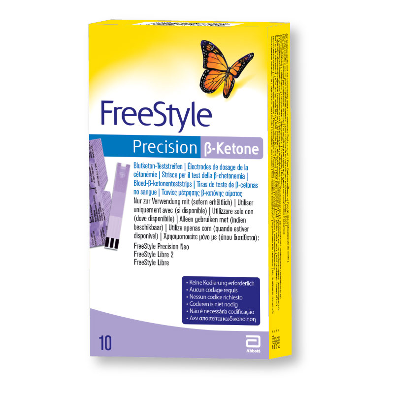 FreeStyle Precision β-Keton-Teststreifen 10 Stück Verpackung