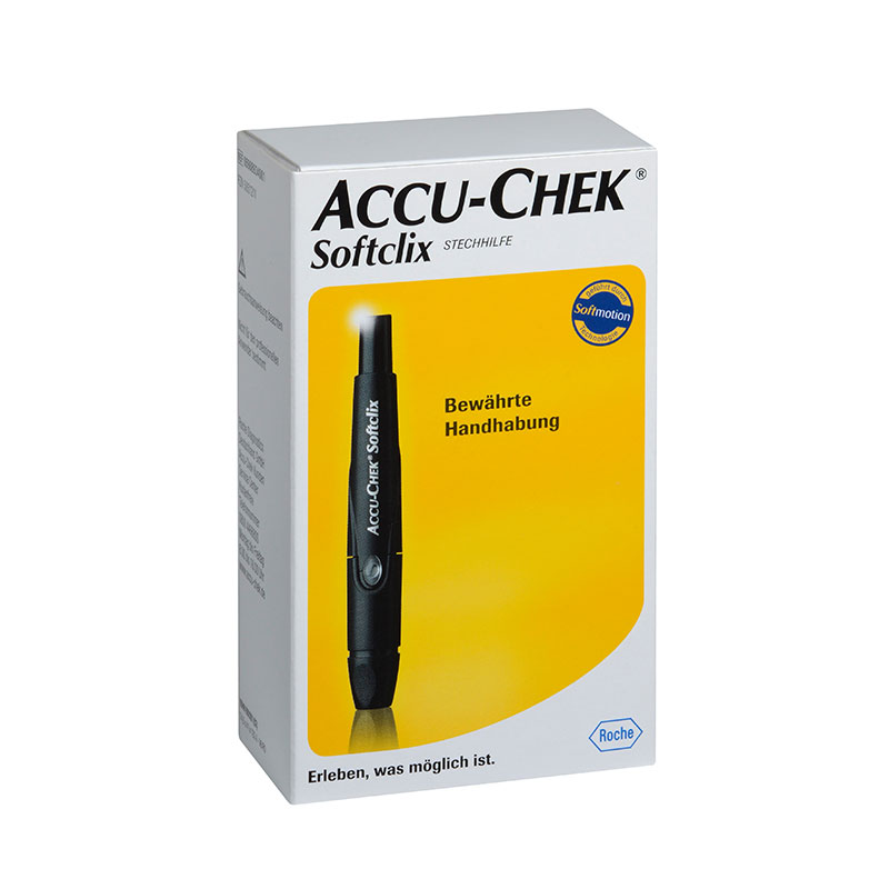 ACCU-CHEK SoftClix Stechhilfe schwarz Verpackung