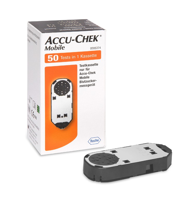 Accu-Chek Mobile Verpackung mit einer Testkassette
